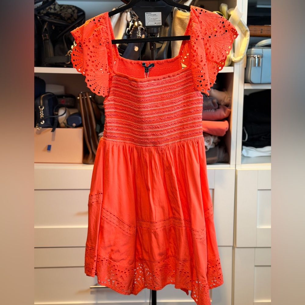 Shore Orange Eyelet dress